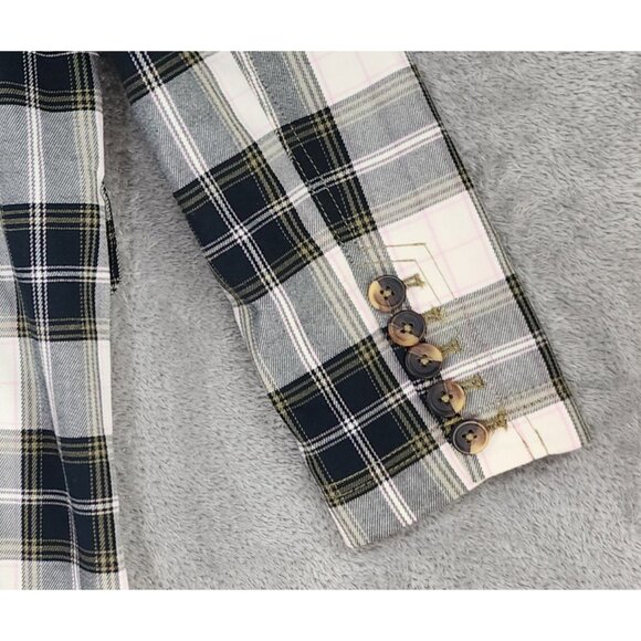 We The Free Jacket Womens Small Green Plaid Button Up Freddie Long Line Blazer - Picture 11 of 14